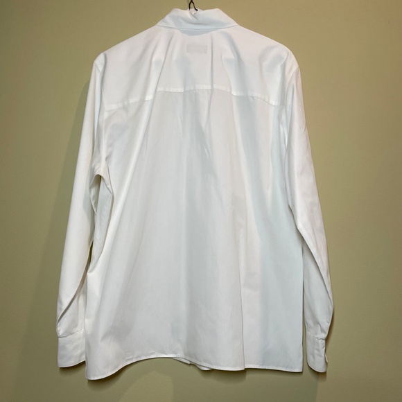 Vtg Foxcroft White Long Sleeve Christmas Embroidered White Button Up Shirt sz 10 - Picture 2 of 14